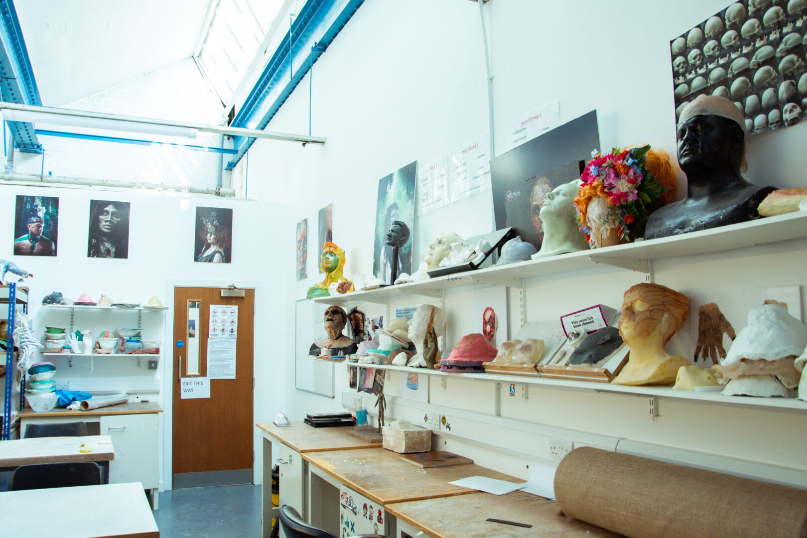 visual art on display in the art studio