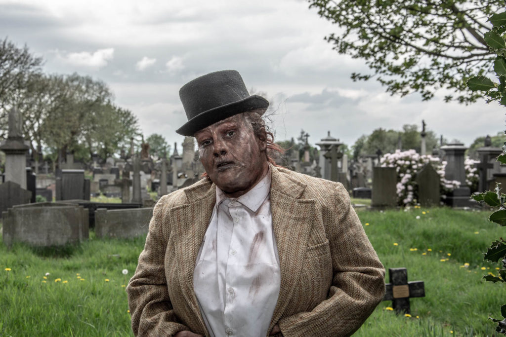 make-up with special effects student made up to look ghostly