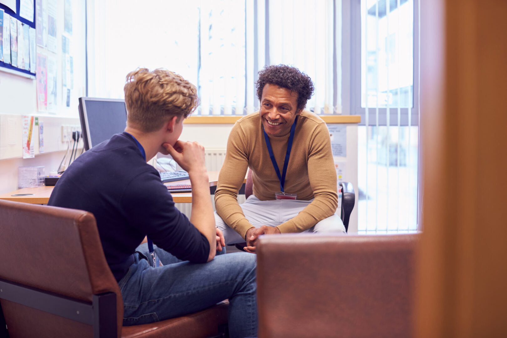 Male College Student Business Meeting