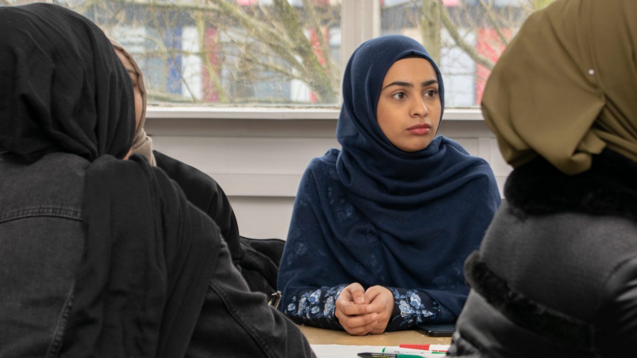 students sat in a classroom