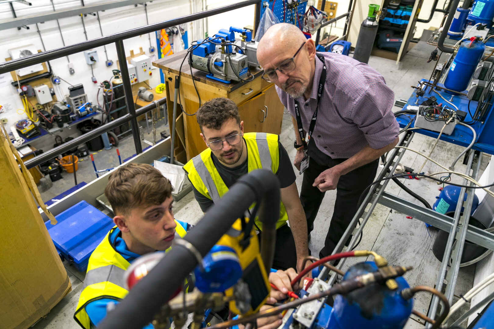construction and engineering students and teacher