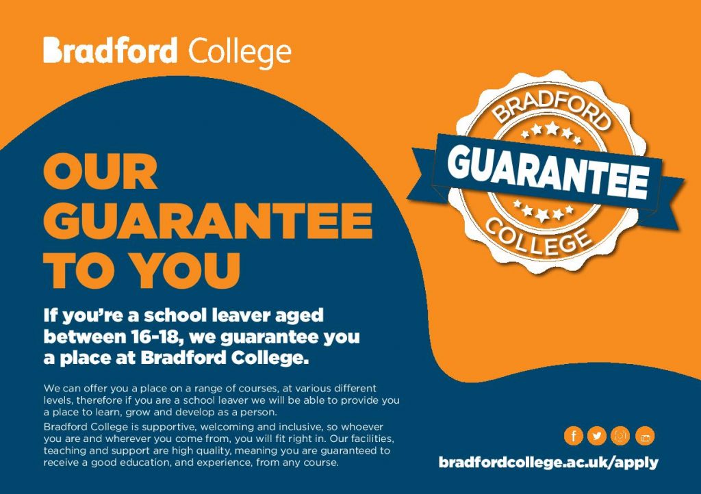 There’s a guaranteed place for you at Bradford College