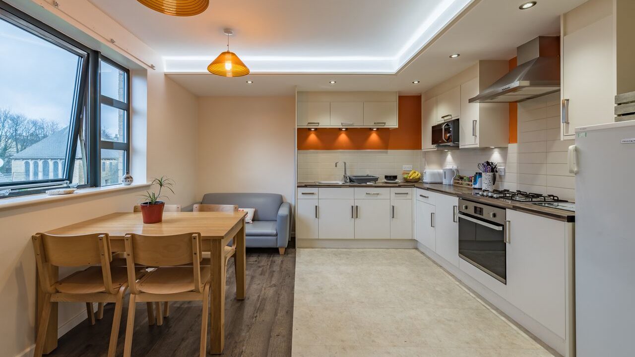 kitchen and livingroom facilities in our student accommodation