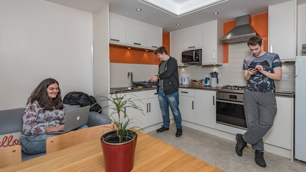 students in their student accommodation