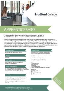 Level 2 Customer Service Practitioner Leaflet