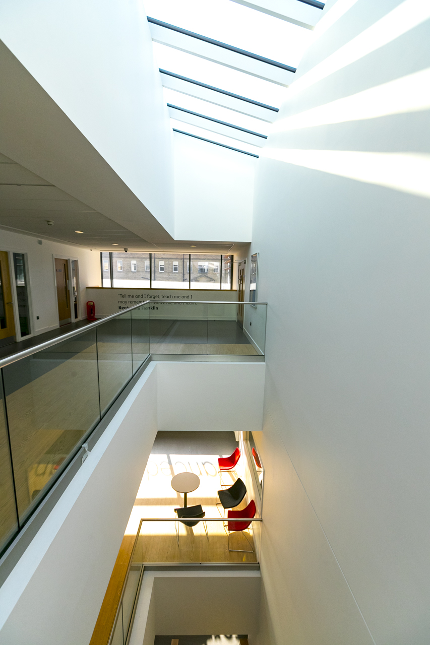an image of the top floor and stairwell of the advanced technology centre