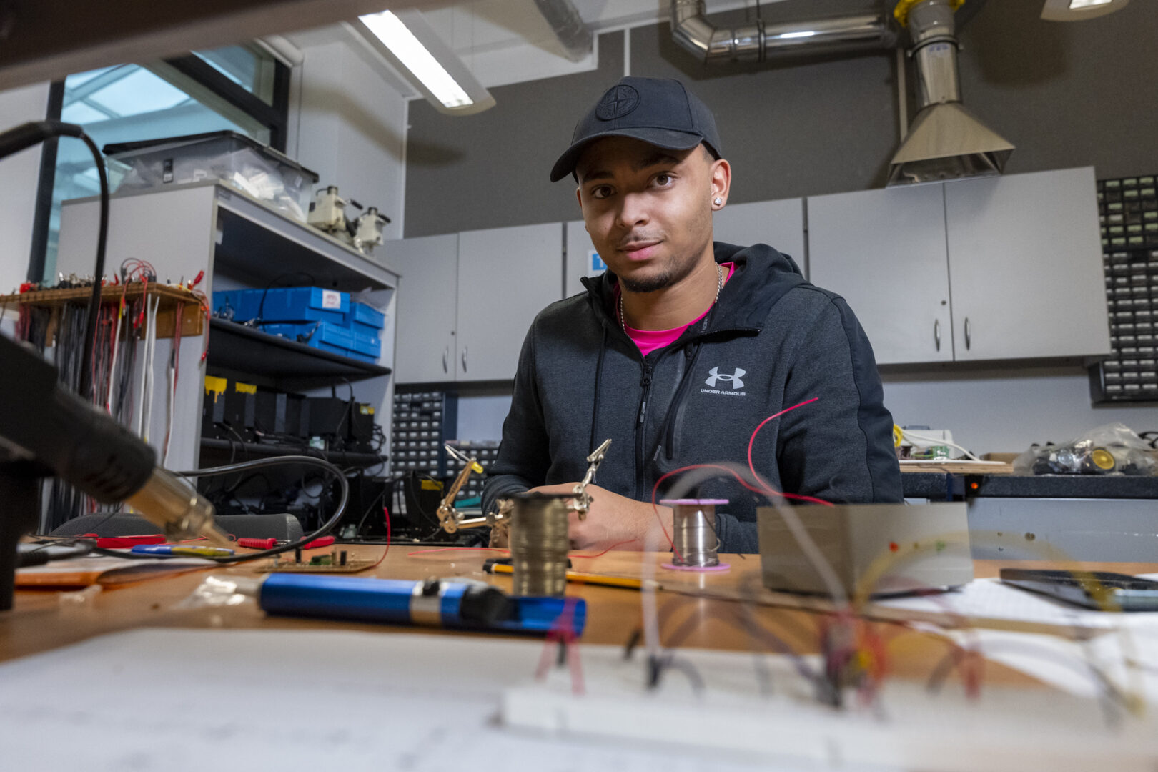 electrical installation working in the workshop