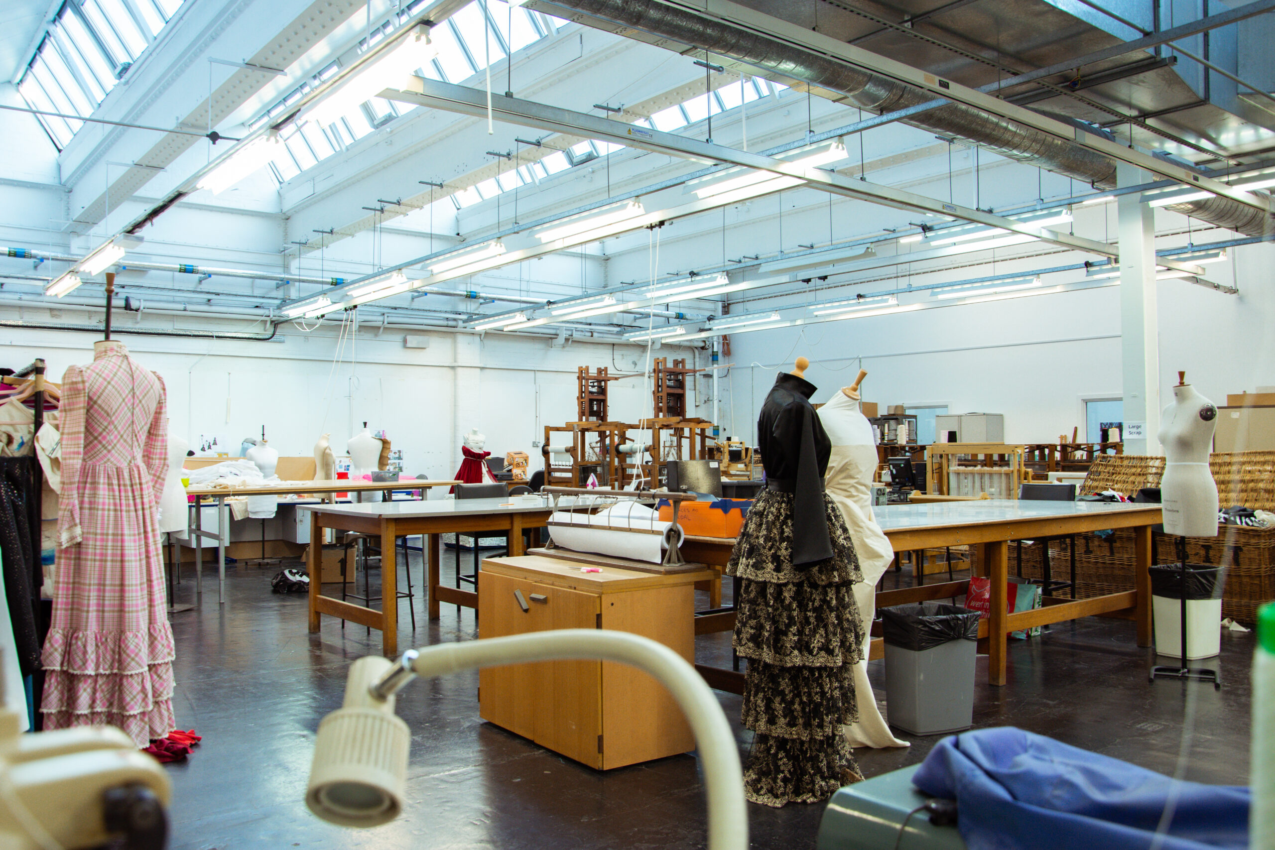 the fashion and textiles workshops in the lister building