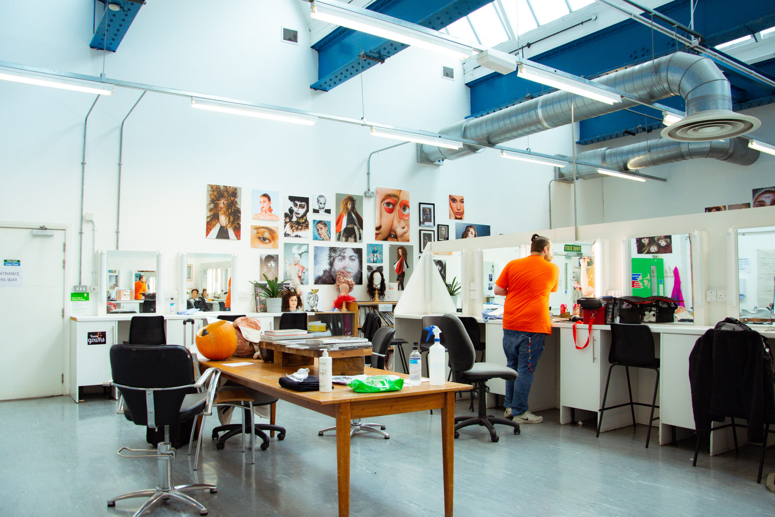 the make-up studio at the lister building