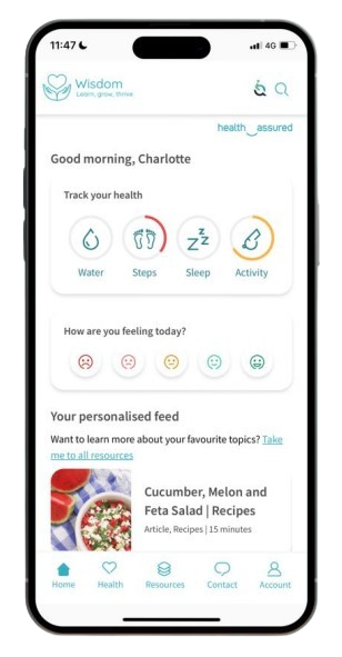 a phone screen displaying the wisdom app