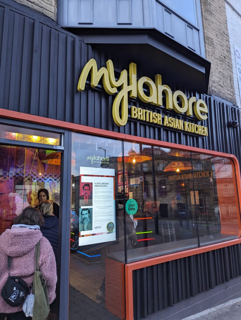 the front entrance of the mylahore restaurant in bradford