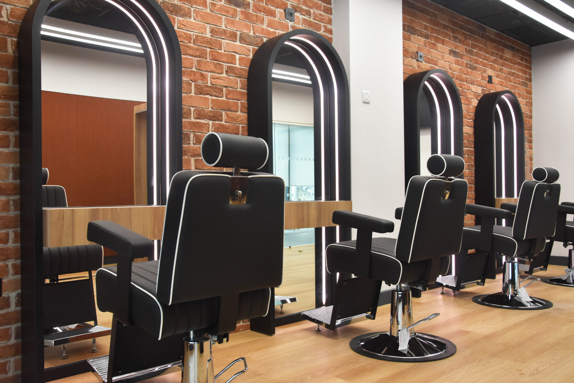 Chairs in the new barbering facility