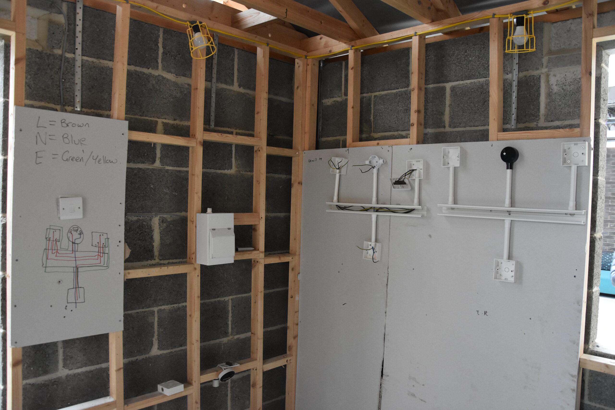 An image of an electrical workshop at Bradford College