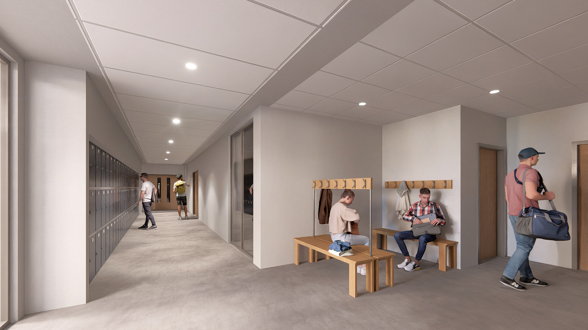 The changing room for students who use the workshop