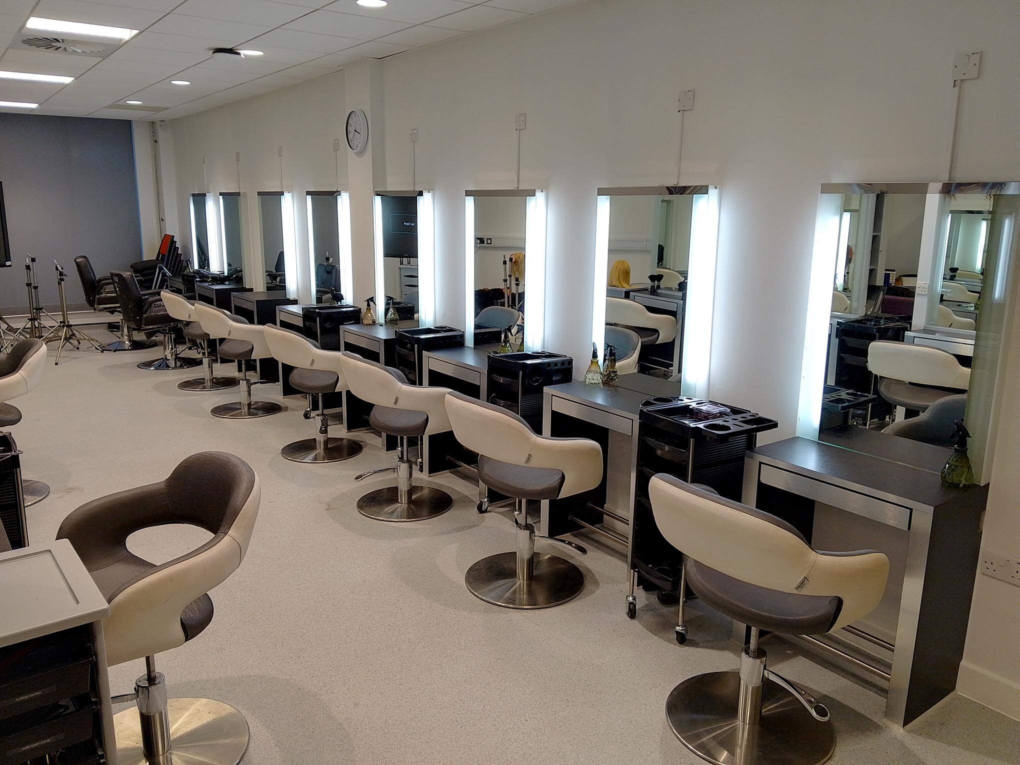 The newly refurbished hair salon in the Access to College Building
