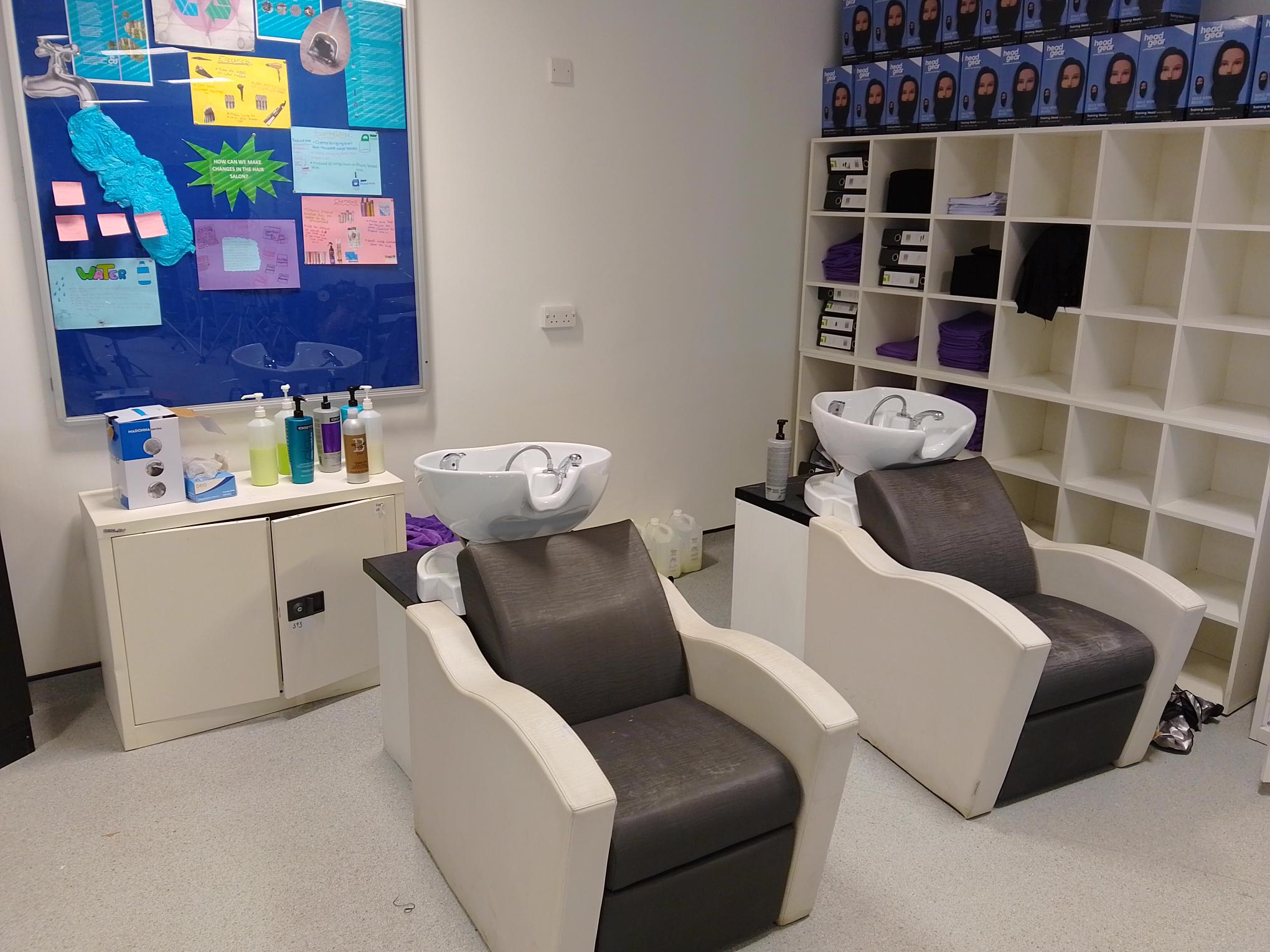 The newly refurbished hair salon in the Access to College Building