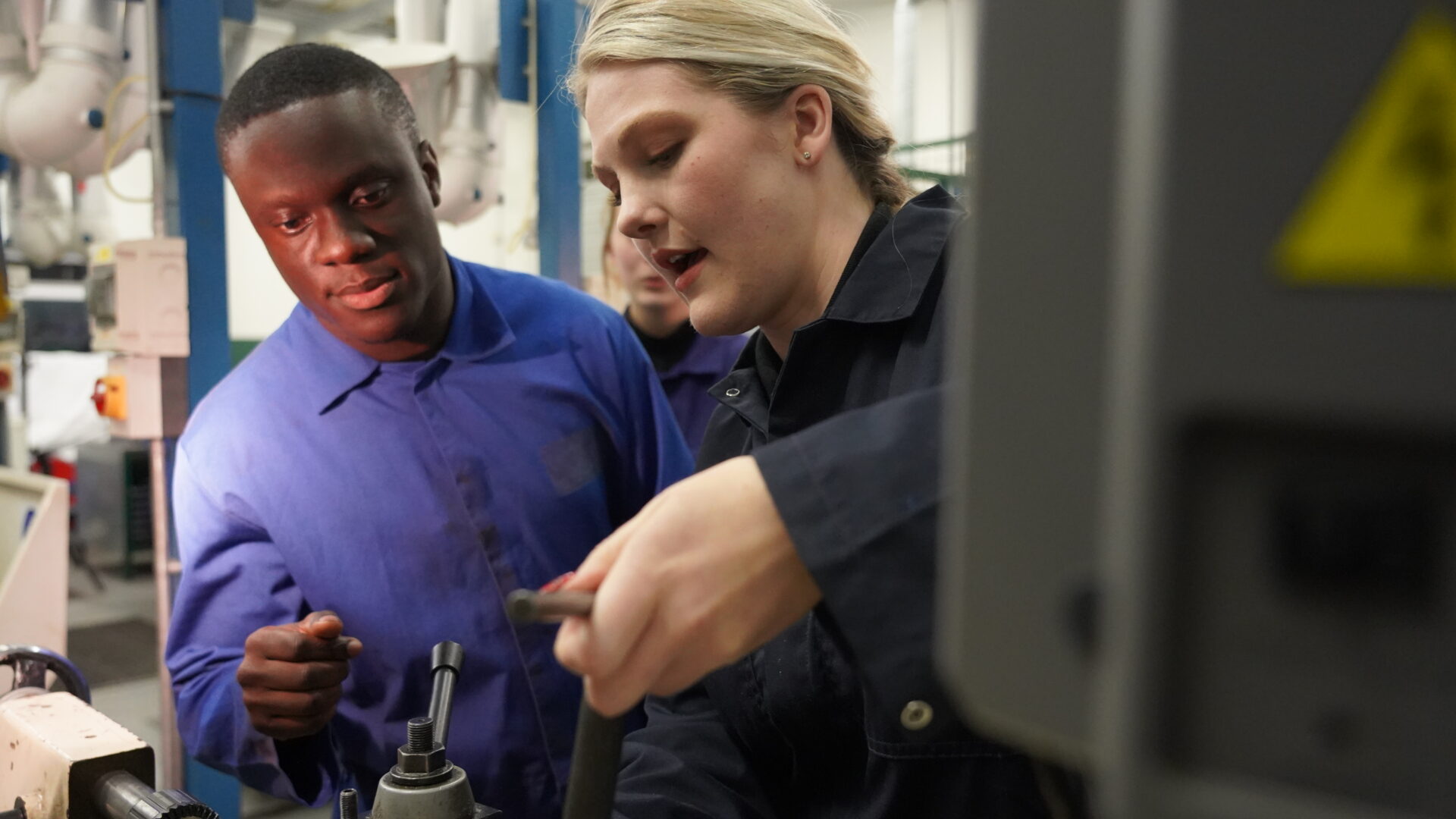 An image of a tutor demonstrating to a student
