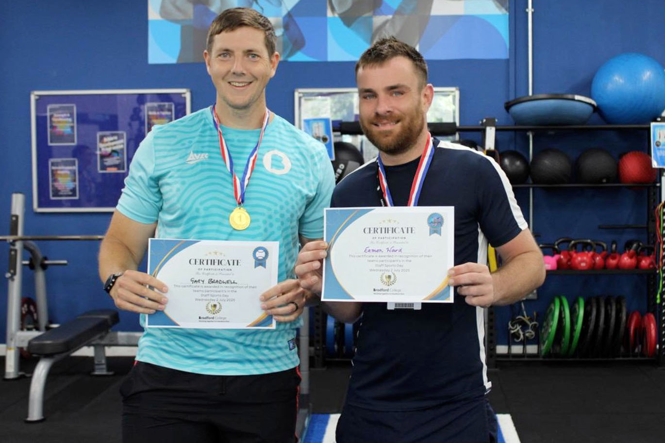 An image of 2 runners at Bradford College Staff Sports Day
