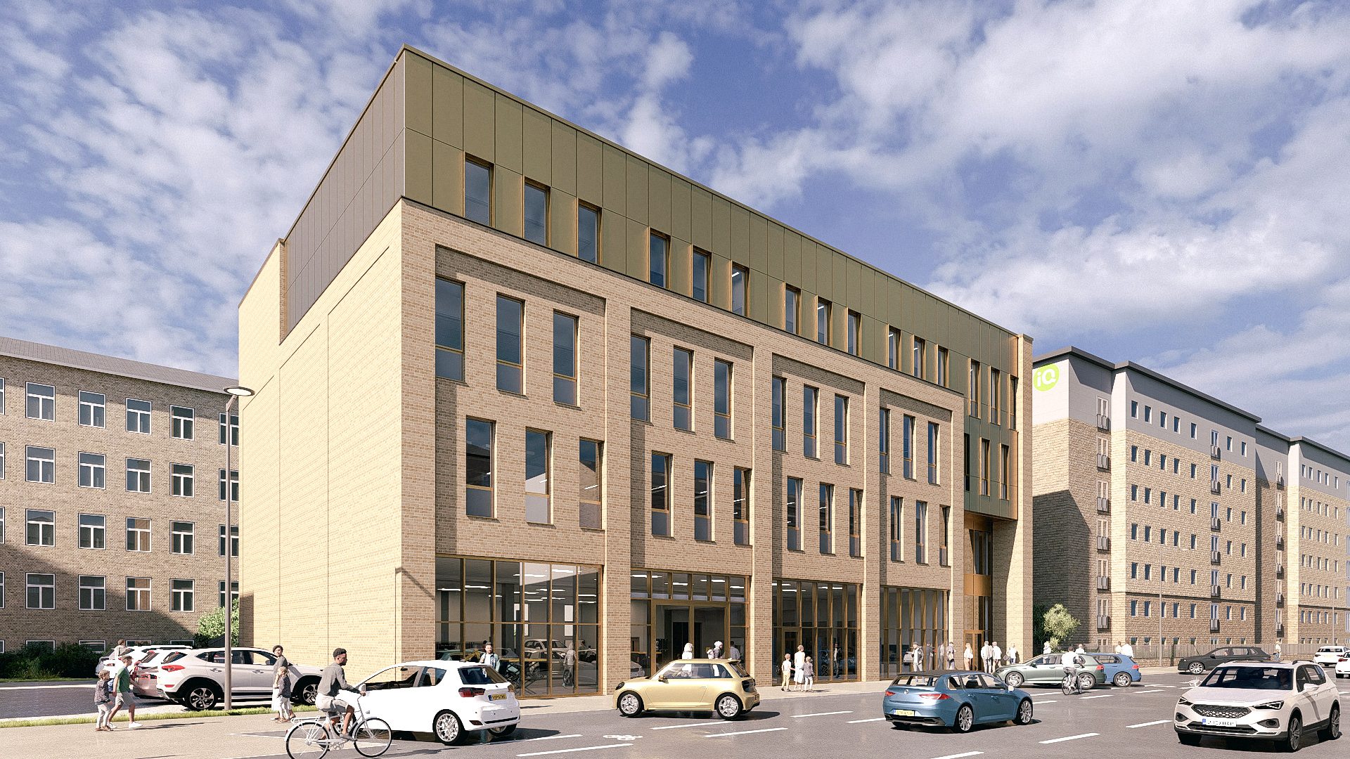 A visual mockup for a new building
