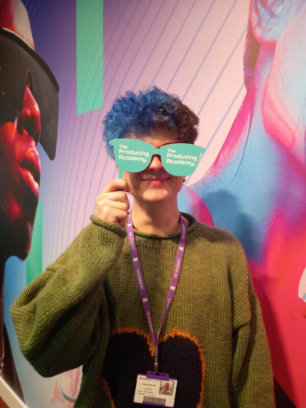 Art & Design Alumni Sam Marriott at the Producing Academy.