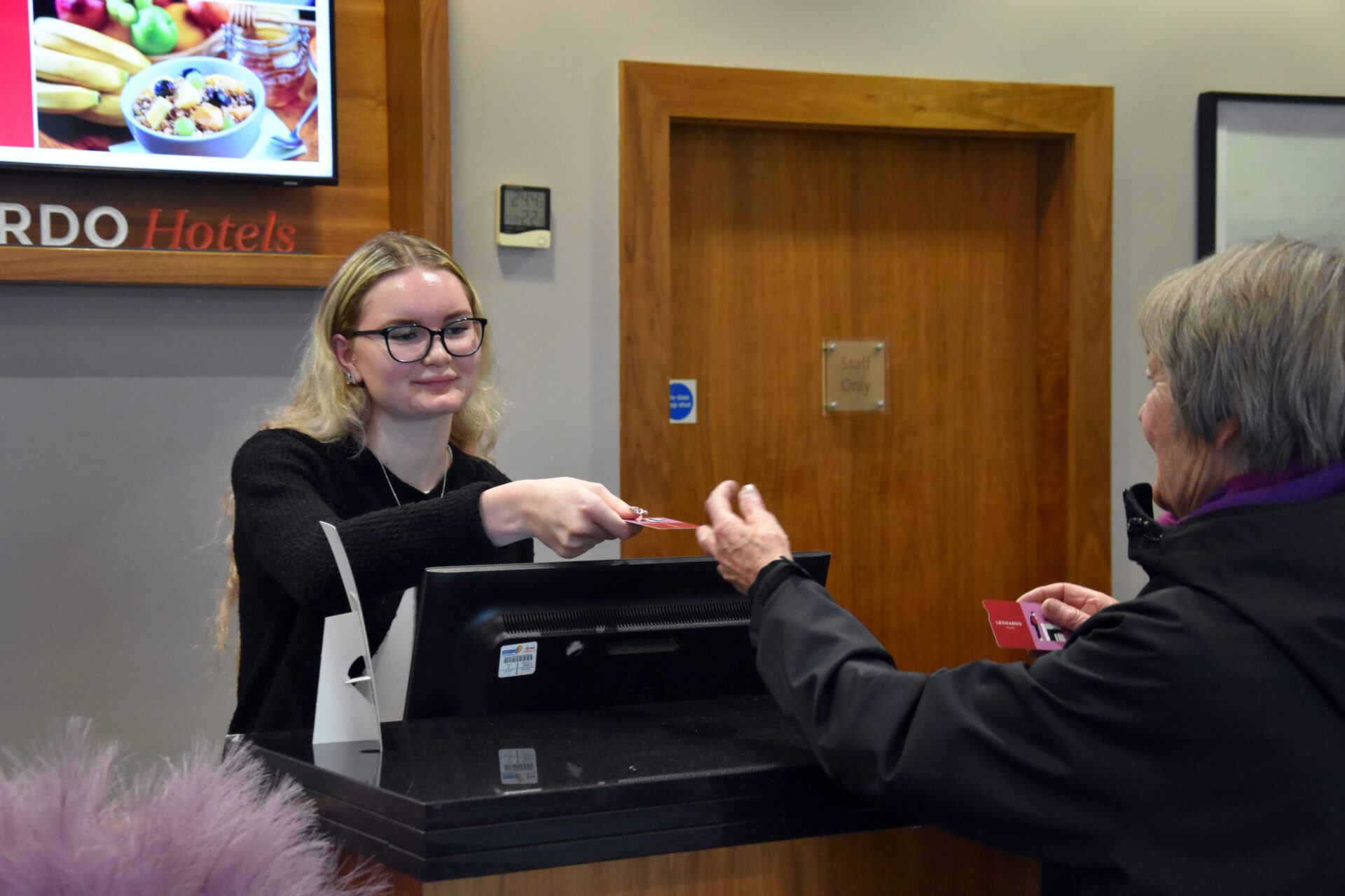 An image of Level 3 Travel and Tourism students at The Leonardo Hotel during the Hotel Takeover