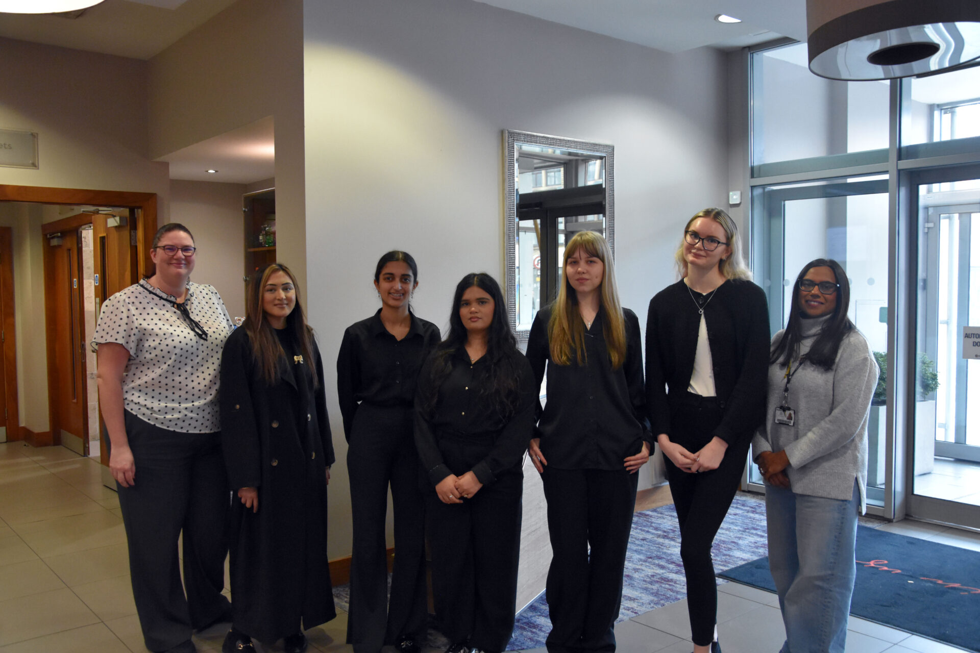 An image of Level 3 Travel and Tourism students at The Leonardo Hotel during the Hotel Takeover