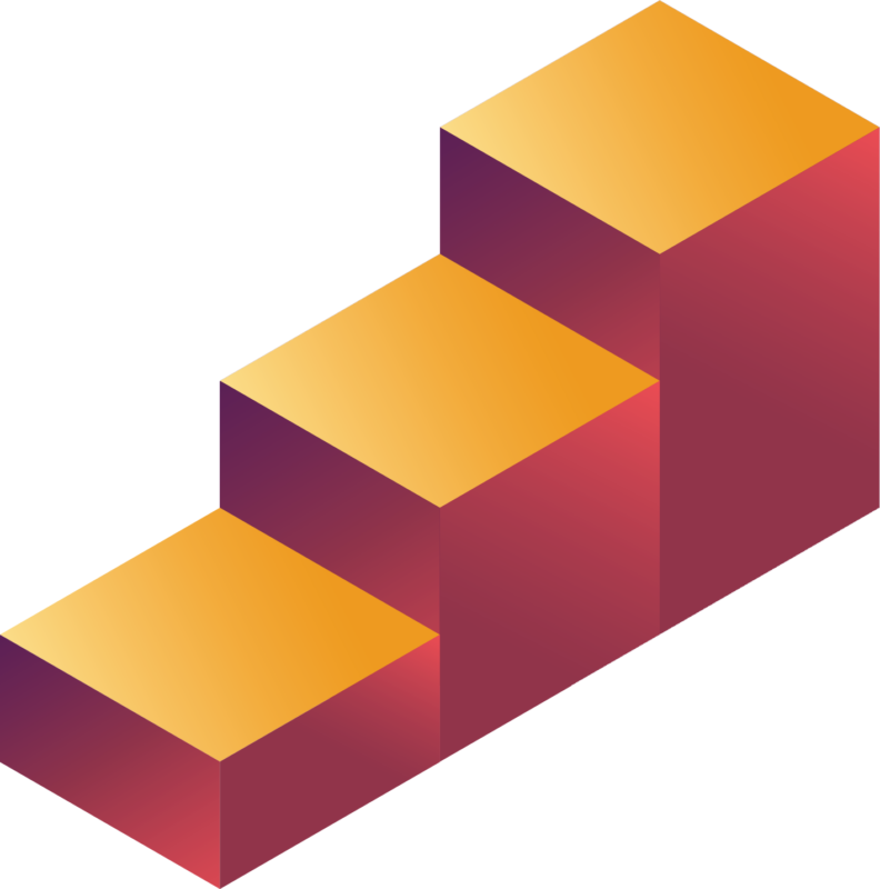 A graphic of steps, part of the Margaret McMillan School of Education branding